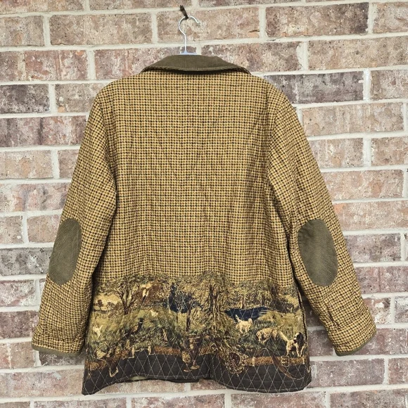 Vintage Orvis Barn Jacket Women's Sz M Plaid Quilted Flannel Lined